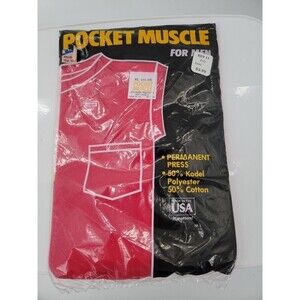 Pocket Muscle Pocket Top Red Size XL Men's Vintage New